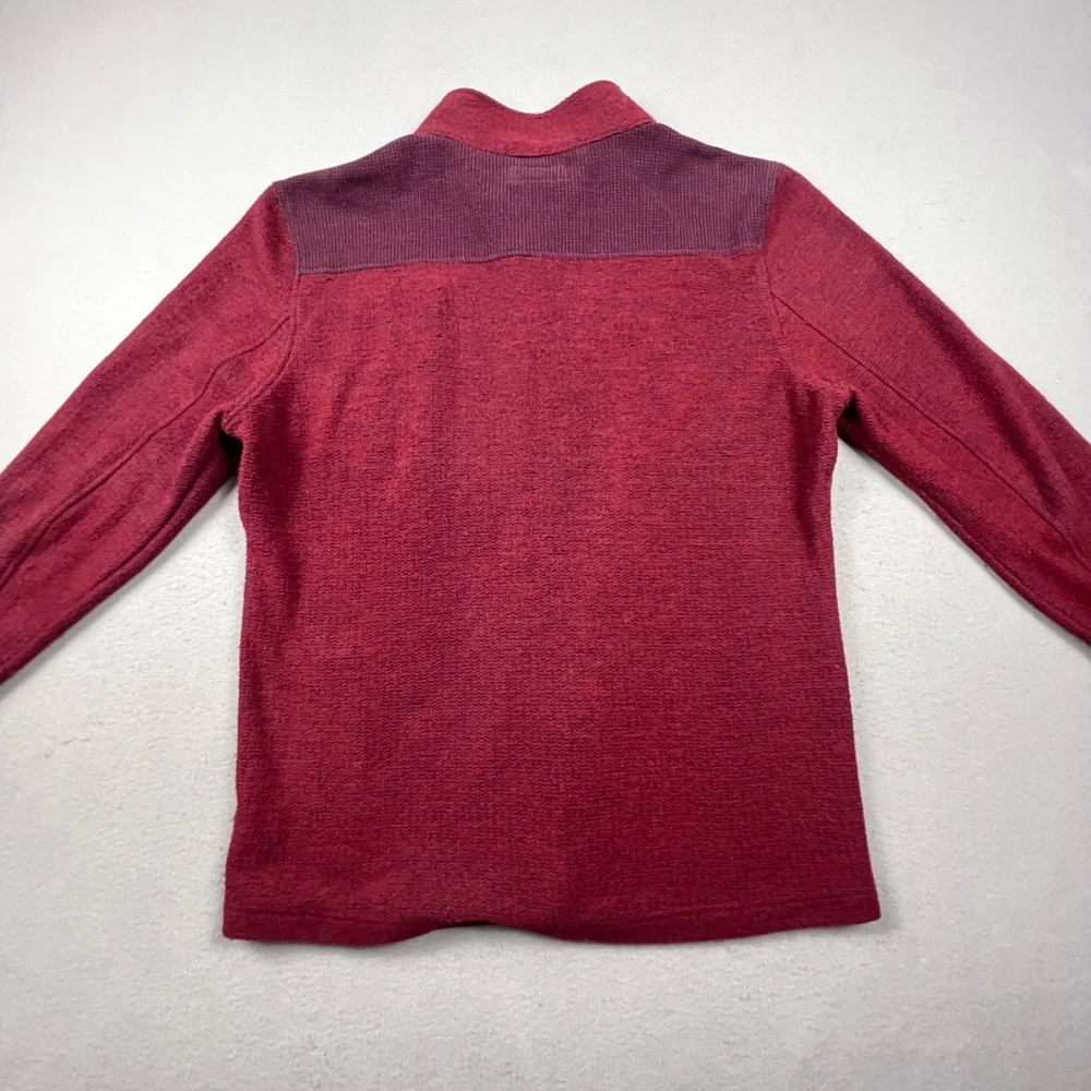 Carbon2Cobalt Shirt Jacket Mens XL Burgundy Snap Front Knit Waffle Yoke Outdoor